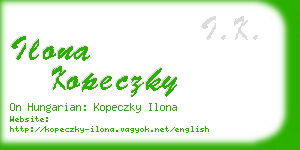 ilona kopeczky business card